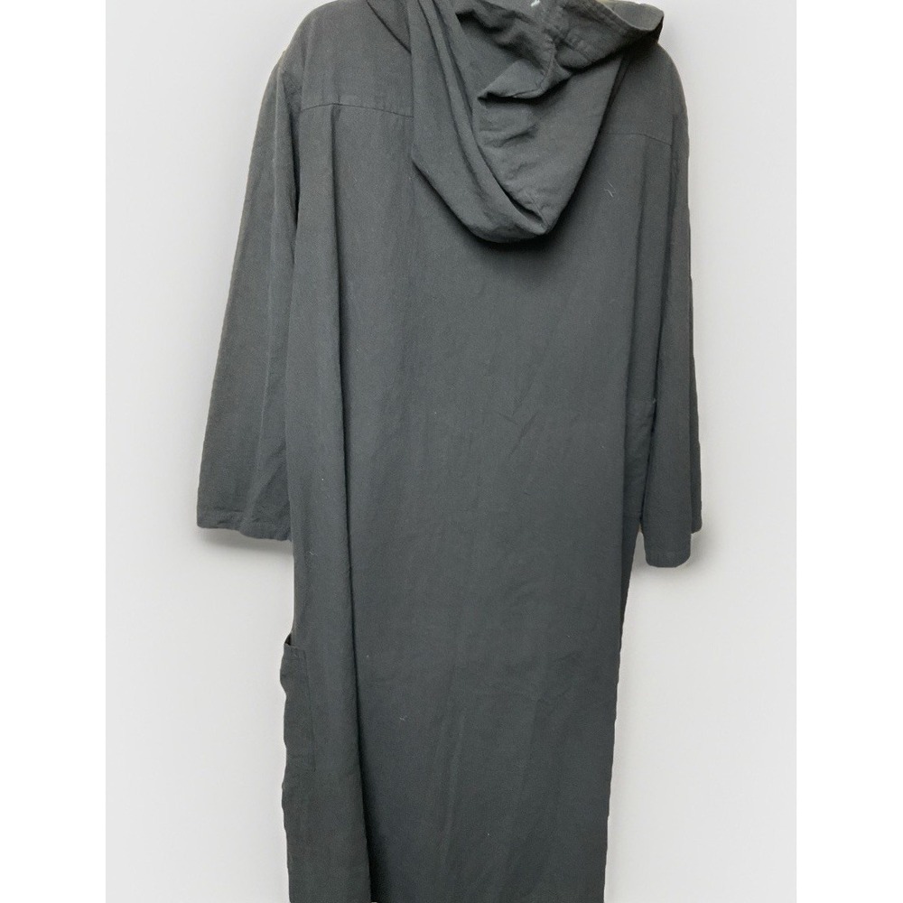 Zanzea 100% Cotton Beach Coverup Topper Hooded Black Maxi Lagenlook Mumu - Picture 4 of 9